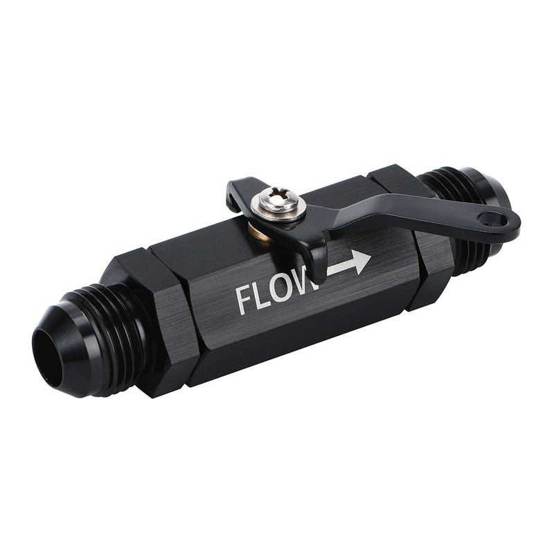 PQY AN6 Shut Off Valve Fitting 6AN-6AN Male Shut Off Valve Fuel Fitting (AN6, black) - Image 1